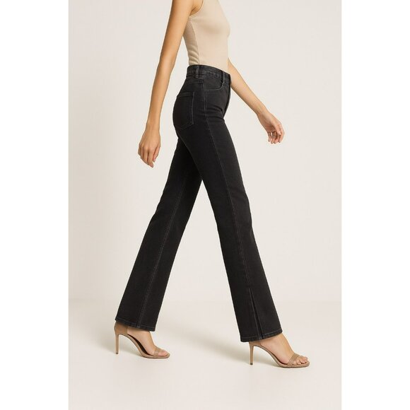 We The Free High-Rise Distressed Hem Bootcut Jeans Womens 28 Black - Picture 4 of 14